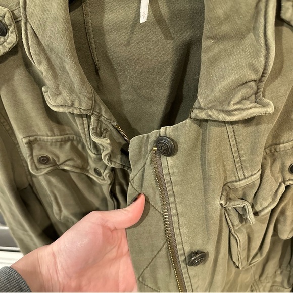 Free People | Women's Olive Military Style Jacket S Oversized fit - Picture 6 of 6